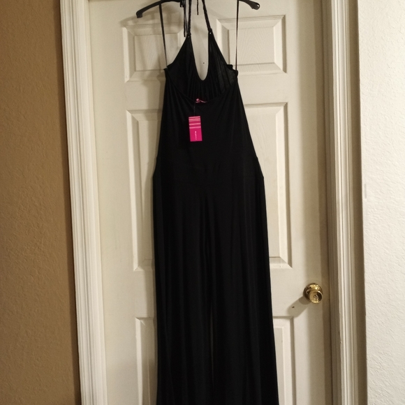 *Neverworn* Black Pantsuit with Blue and Black Ribbon Tye - Picture 4 of 5